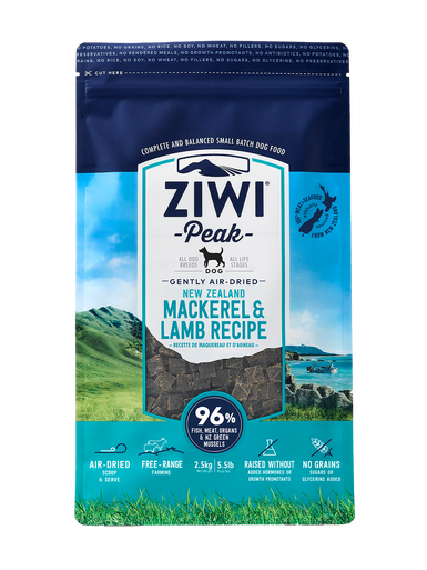 Ziwi Peak Mackerel & Lamb Air-Dried Dog Food 2.5kg