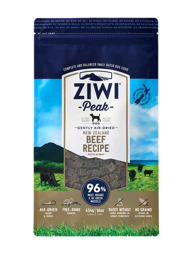 Ziwi Peak Beef Air-Dried Dog Food 454g