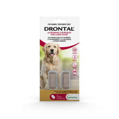 Drontal Allwormer Chews for Dogs up to 35 kg - 2 Pack