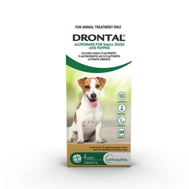 Drontal Allwormer Tablets for Small Dogs 3 kg - 4 Pack