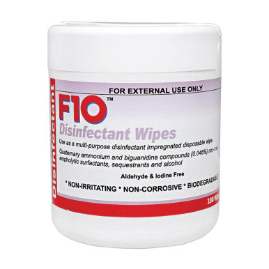 F10 Disinfectant Wipes 100 Pack