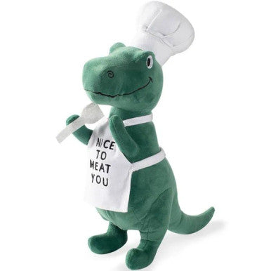 Fringe Studio BBQ Rex Chef Plush Squeaker Dog Toy