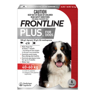 Frontline Plus for Extra Large Dogs 40-60kg - 6 Pack