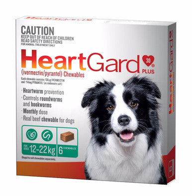 Heartgard Plus For Medium Dogs 12-22kg Green 6 Chews
