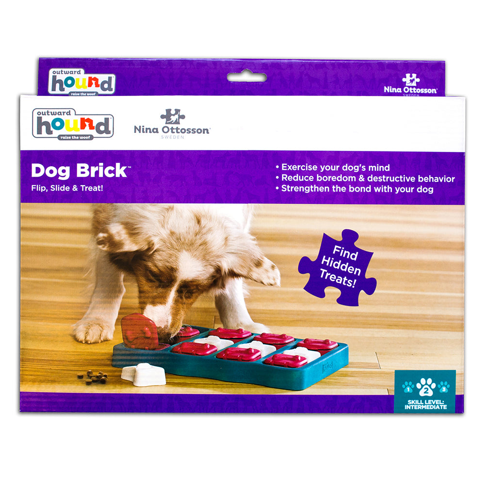Nina Ottosson Dog Brick Interactive Treat Dispenser Dog Toy