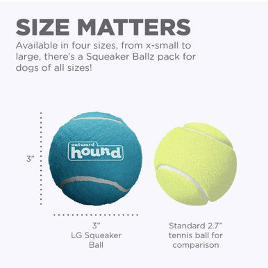 Outward Hound Fetch Squeaker Ballz - Pack of 2 Large