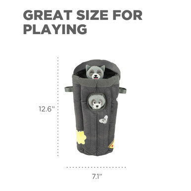 Outward Hound Hide A Raccoon Plush Dog Puzzle with 3 Squeaker Toys