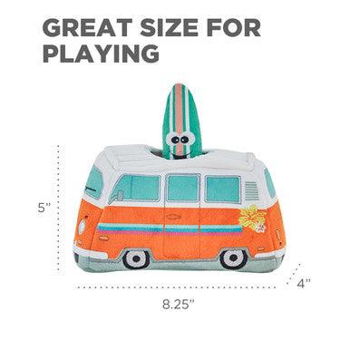 Outward Hound Hide A Surf Van Plush Dog Puzzle with 3 Squeaker Toys