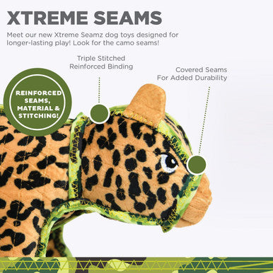 Outward Hound Xtreme Seamz Leopard Squeaker Dog Toy