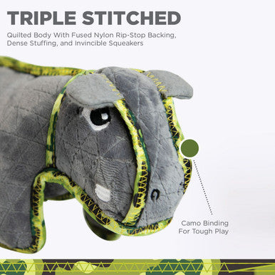 Outward Hound Xtreme Seamz Squeaker Dog Toy - Hippo