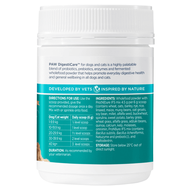 PAW DigestiCare Probiotic for Dogs & Cats - 143g