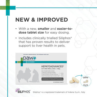 PAW by Blackmores Hepatoadvanced for Cats and Small Dogs under 15kg - 60 Tablets
