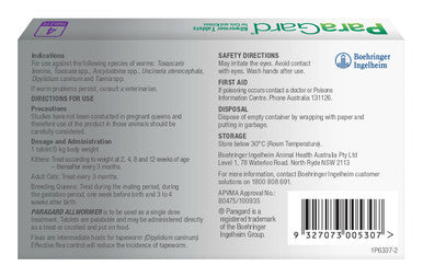 Paragard Allwormer For Cats & Kittens 5kg 4 tablets