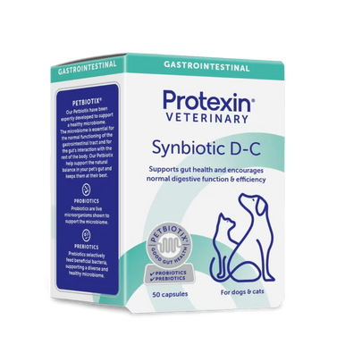Protexin Synbiotic D C Probiotic & Prebiotic for Dogs & Cats 50 Capsules