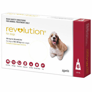Revolution for Dogs 10.1-20 kg - Red 6 Pack