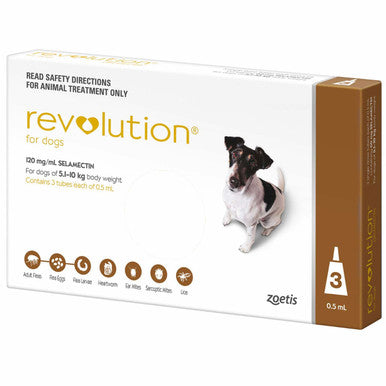 Revolution for Dogs 5.1-10 kg - Brown 3 Pack