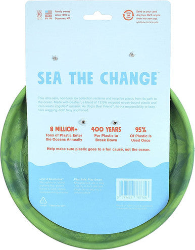 West Paw Seaflex Recycled Plastic Flyer Dog Toy - Sailz - Emerald