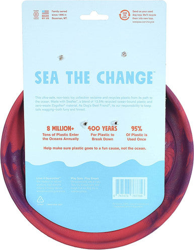 West Paw Seaflex Recycled Plastic Flyer Dog Toy - Sailz - Hibiscus