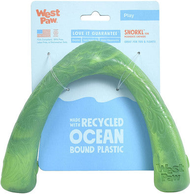 West Paw Seaflex Recycled Plastic Tug Dog Toy - Snorkl Emerald