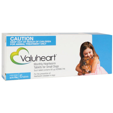Valuheart for Small Dogs Up To 10kg Blue - 6 Tablets