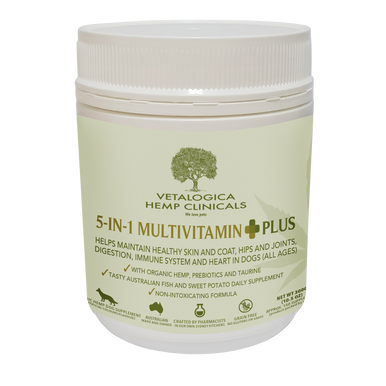 Hemp Clinicals 5-IN-1 Multivitamin Plus Supplements for Dogs 300g