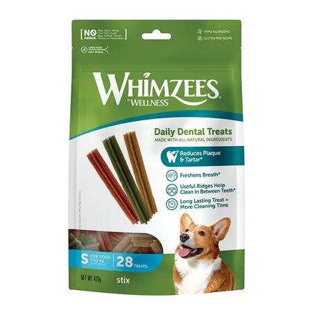 Whimzees Stix Small Dog Dental Treats 28 Pack