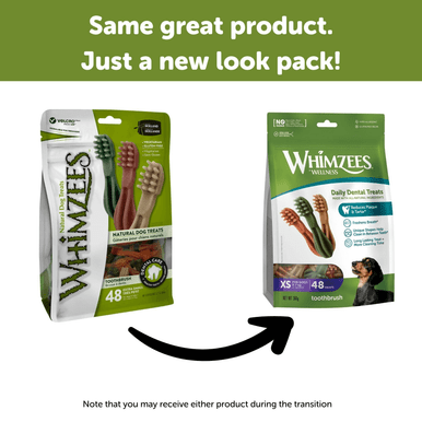 Whimzees Toothbrush X-Small Dental Dog Treats 48 Pack