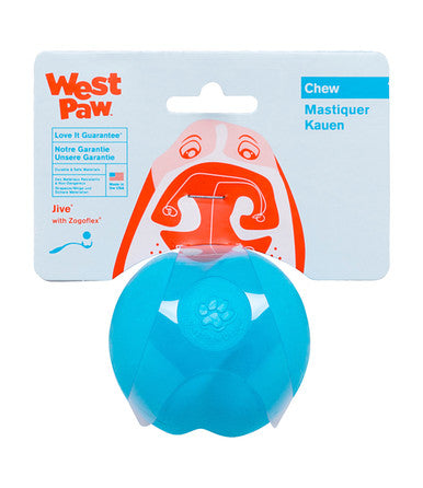 West Paw Jive Zogoflex Tough Fetch Ball Blue Small