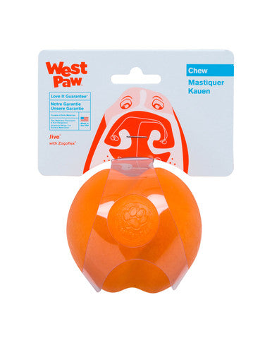 West Paw Jive Zogoflex Tough Fetch Ball Orange Large