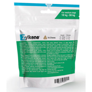 Zylkene Calming Chews for Medium Dogs 10-30kg - 14 Chews