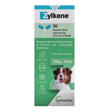 Zylkene Calming Supplement Dogs 10-30kg - 30 Capsules 225mg