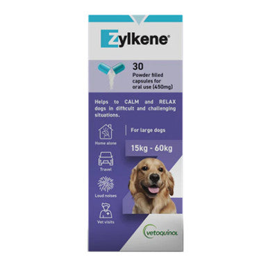 Zylkene Calming Supplement Dogs 15-60kg - 30 Capsules 450mg