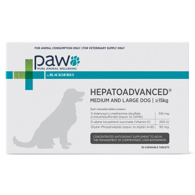 PAW Hepatoadvanced for Dogs over 15kg - 30 Tablets
