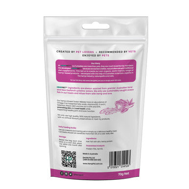 HempPet Coat - Hoki Fish & Hemp Treats for Cats 70g