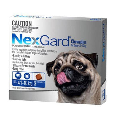 NexGard For Small Dogs 4.1-10kg - 3 Pack