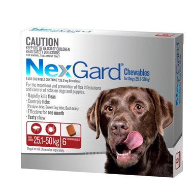 NexGard For Large Dogs Red 25.1-50kg - 6 Pack
