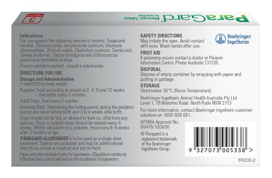 Paragard Allwormer For Dogs 20kg 3 tablets