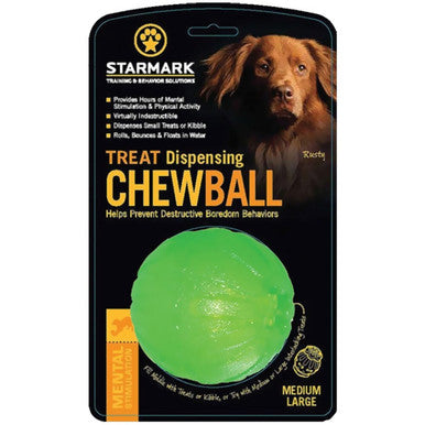 Starmark Treat Dispensing Chew Ball Dog Toy Medium Large
