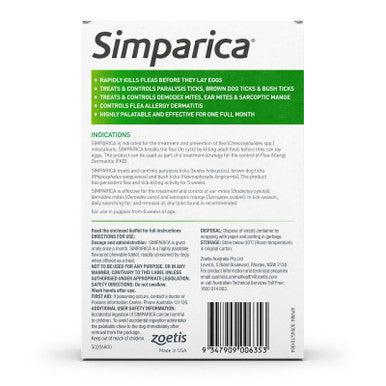 Simparica For Large Dogs 20.1- 40kg - 3 Chews