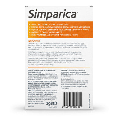 Simparica For Small Dogs 5.1-10kg - 6 Chews