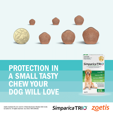 Simparica TRIO for Dogs 40.1-60 kg - 12 Chews Red